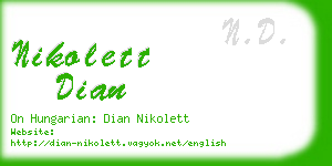 nikolett dian business card